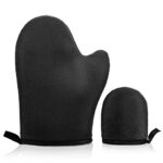 Molain 2 Pack Self Tanning Mitt Face Body DoubleSided Applicator Glove With Thumb Ultra Soft Tanner Gloves Reusable Washable Tan Mitt For Lotion