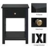 MHUI Bedside Table Night Stand with Storage Compartment Wood Stackable Side End Table with Metal Legs for Bedroom Living Room