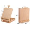 DEAYOU Wood Tabletop Easel Storage Box, Beechwood Portable Sketchbox for Painting, Wooden Desktop Adjustable Drawing Easel Case for Art Supplies,