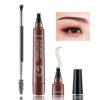 Microblading Eyebrow Pen with Double Ended Brow Brush Waterproof Eyebrow Pencil Longlasting Smudgeproof Brow Pen Makeup Cosmetic Tool Naturally D