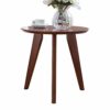 Jcnfaside table Heartshapedround Side Table Sofa End Tables Solid Wood Coffee Table ForLiving RoomBalconyOffice Leisure Side Table Color  White S
