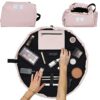 The Flat Lay Makeup Bag  Travel Make Up Organiser for Cosmetics Eyeshadow MakeUp Brushes Lipstick  Tools  Drawstring Bag Storage for Skin Care  T