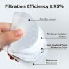 Nafy Powecom 5Layer Breathable Protective Face Masks Cup Dust Masks Filter Efficiency 95 Improved Standard GB26262019 White  10pcs