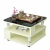 Desks DD Side Table Small Coffee Table In The Living Room Bedroom Bedside Table Balcony Coffee Table 3tier Shelf Glass Table Top Wooden Stand Wor