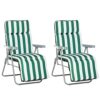 Outsunny Set of 2 Garden Patio Outdoor Sun Recliners Loungers Folding Foldable Multi Position Relaxers Chairs with Cushions Fire Retardant Sponge