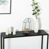 Narrow Side Table 100  25  75CM Wrought Iron Console Table Home Living Room Entrance Decorative Display TableBlackSize100  25  75CMColorBlack