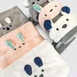 Beauty Face Towel  Headband Set of 2 Plush Microfibre Cloth Towel Hairband Beauty Skincare Haircare Bunny Style Kids Towel Pink