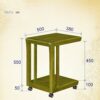 Mu Household Coffee Table Side Table in Modern Natural Wood End Table Side Table Coffeetable with Rolling Castors for Living Room Bedroom Balcony