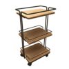 LiuzheZ Sofa Side Table Vintage Bedside Table Narrow Industrial End Table With 3 Tier Open Shelves And Wheels Wooden Look Mobile Table For Bedroo