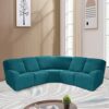 7-Piece L Shape Sectional Recliner Sofa Covers, Velvet Stretch Reclining Sectional Couch Covers for Reclining L Shape Sofa, Slipcovers Thick, Sof