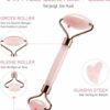 Jade Roller Facial Massage Anti Aging Massage Roller With Gua Sha Scraping Natural Jade Massage Tool Set For Face Neck Body Slimming Rejuvenation