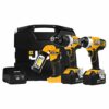 JCB 18V Cordless Power Tool Set, Drill Driver, Impact Driver and Inspection Light, 2x4.0Ah Batteries & Fast Charger in Power Tool Case, 3 Year Wa