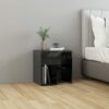 Suiwen Bed Cabinet Bedside Table Living Room Cabinets High Gloss Bedside Cabinets Black 40x30x40 cm Engineered Wood