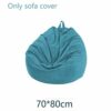 Kisbeibi Bean Bag Chair Cover No Filler Washable Ultra Soft Corduroy Sturdy Beanbag CoverBluesize70x80cm