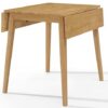 Hallowood Furniture Ledbury Small Drop Leaf Dining Table – Solid Wooden Foldable Dinner Table for Dining Room in Light Oak Finish – Folding kitch