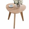 Jcnfaside table Heartshapedround Side Table Sofa End Tables Solid Wood Coffee Table ForLiving RoomBalconyOffice Leisure Side Table Color  White S