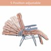 Outsunny Set of 2 Garden Patio Outdoor Sun Recliners Loungers Folding Foldable Multi Position Relaxers Chairs with Cushions Fire Retardant Sponge