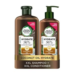 Herbal Essences Coconut Oil Vegan Shampoo and Conditioner Set for Dry Hair Hydrating Coconut Shampoo And Conditioner A Set of Natural Hair Produc