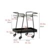 Saturey Side Table Rectangular Side Table Wrought Iron Movable Dining Car Home Living Room Sofa Side Decoration Small Coffee Table Kitchen Double