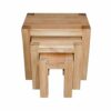 ARPHASLE Solid Wood Side Tables 3Tier End Table Easy Assembly Side Tables Bedroom Living RoomNatural Wood Color