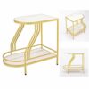 Living Room Marble Simple Round Side Table Coffee Table Sofa Table WhiteBlack
