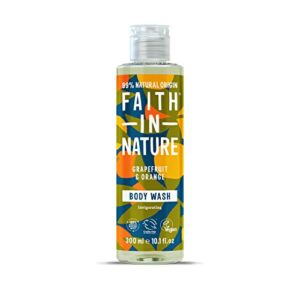 Faith In Nature 300 ml Natural Grapefruit and Orange Body Wash Invigorating Vegan and Cruelty Free No SLS or Parabens