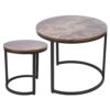 Coffee Table Set  2PCS Industrial Nesting Coffee Table Modern Round Side Table Set for Balcony Living Room 347.4oz