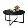 CJXin Living Room Coffee Table Wooden Stable Round Table Sofa Side Table The Mall Corridor Negotiating Table Single Layer Coffee Table Save Space