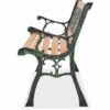 HYGRAD 3 Seater Wooden Slat Garden Bench Seat Rose Style Cast Iron Legs Vintage Garden Bench Park Bench Weatherproof Rose Garden Furniture Solid