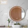 YOSHOOT Patterned 600mm Round Bathroom Mirror Wall Mounted Mirror with LED Light, Sleekest Illuminated Vanity Mirror, Anti-Fog Large Circle Makeu