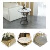 ZHNA Nordic Marble Tea Table Modern Sofa Side Table Small Apartment Corner Living Room Creative Small Round Coffee Table Color  A