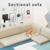 LXXSH Lshaped Corner Sectional Sofa Futon With Slip Prevention Tape Sleeper Couch Loveseat Set Low Floor Sofa