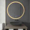 furduzz IL-02-70 Bathroom LED Mirror, 700x500mm Illuminated Backlit Bathroom Mirror with LED Light,Wall Mounted Vanity Mirror with 3 Color Light