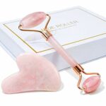 Jade Roller  Gua Sha Face Roller Facial Beauty Roller Skin Care Tools BAIMEI Rose Quartz Massager for Face Eyes Neck Body Muscle Relaxing and Rel