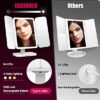 EASEHOLD Lighted Vanity Makeup Mirror 2000mAh Rechargeable USB C 1X2X3X Magnifying Mirror with 60 pcs LED Lights 3Color Light Modes Trifold Beaut