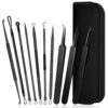 Blackhead Remover Tool Kit 10 Pieces Blackhead Remover Pimple Popping Tool Kit with Black Bag Comedone Extractor Tools for Acne Blackhead Whitehe