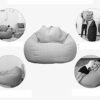 ZXTDD Classic Sofa Cover Bean Bag Chair Unfilled Sofa Cover Soft Lazy Puff Sofa Lazy Bean Bag Home OrnamentsLight Blue70Cmx80Cm