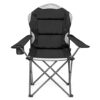 Hyfive Folding Camping Chair Heavy Duty Luxury Padded High Back Camping Fishing - Black - 2 Chairs