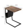 SLATIOM Sofa Side Table Mobile Living Room Table Laptop Home Office Desk With Metal Frame Color  Brown Size  52  62cm