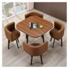 Table and Chairs Dining Set Farmhouse Style Dining Table and Chair Combination Balcony Living Room Dining Table Coffee Bread Dessert Table Wester