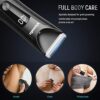 Body Trimmer for Men Electric Groin  Pubic Hair Trimmer with LED Display and Charge Dock Waterproof WetDry Body Groomer Replaceable Ceramic Blade