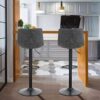 PHIVILLA Modern Bar Stools Set of 2, Barstools with Backrest, Adjustable Swivel Gas Lift, Pu Leather Bar Stool for Breakfast Bar, Counter, Kitche