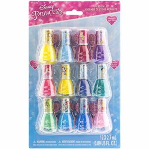 Disney Princess  Townley Girl NonToxic WaterBased PeelOff Natural Safe Quick Dry Nail PolishGift Kit Set for Kids Tween Girls12 Pcs  Perfect for