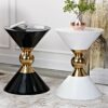 WALNUTA Style Living Room Side Tables Gold Teatable Sofa Endtable White and Black Side Coffee Table Color  Black
