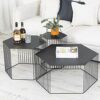 HANSHAN Side Table Side Table Wrought Iron Coffee Table Geometric Corner Table Creative Simple Sofa Shelf Tea Table for Living Room Bedroom Balco