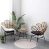 Bistro Set Outdoor Balcony Table And Chairs Set Simple Iron Backrest Set Of Three Combination Garden Furniture Set Does Not Contain Accessories P