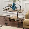 NXYJD Sofa Side Table Glass Corner Table Mobile Wheeled Small Coffee Table Living Room Table Dining Car Stainless Color  Silverclear glass