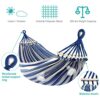 MOSFiATA 285x155cm Hammock with Spreader Bars, Camping Hammock Outdoor, with Thickened Durable Canvas Fabric and Sturdy Metal Knot, 550 lb Load C