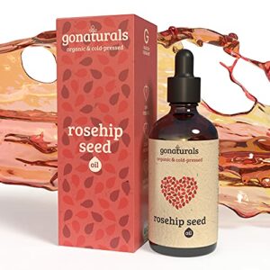 GONATURALS Cold Pressed Rosehip Oil for Face  Organic Rosehip Oil Effective Facial Oil  Body Oil  Ideal Rose Hips Oil With Rose Essential Oils fo