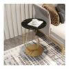Modern Round Coffee Table for Living Room Gold Color Frame with Marble Texture Top Metal Frame Sofa Table Office Table Entertainment Center for G